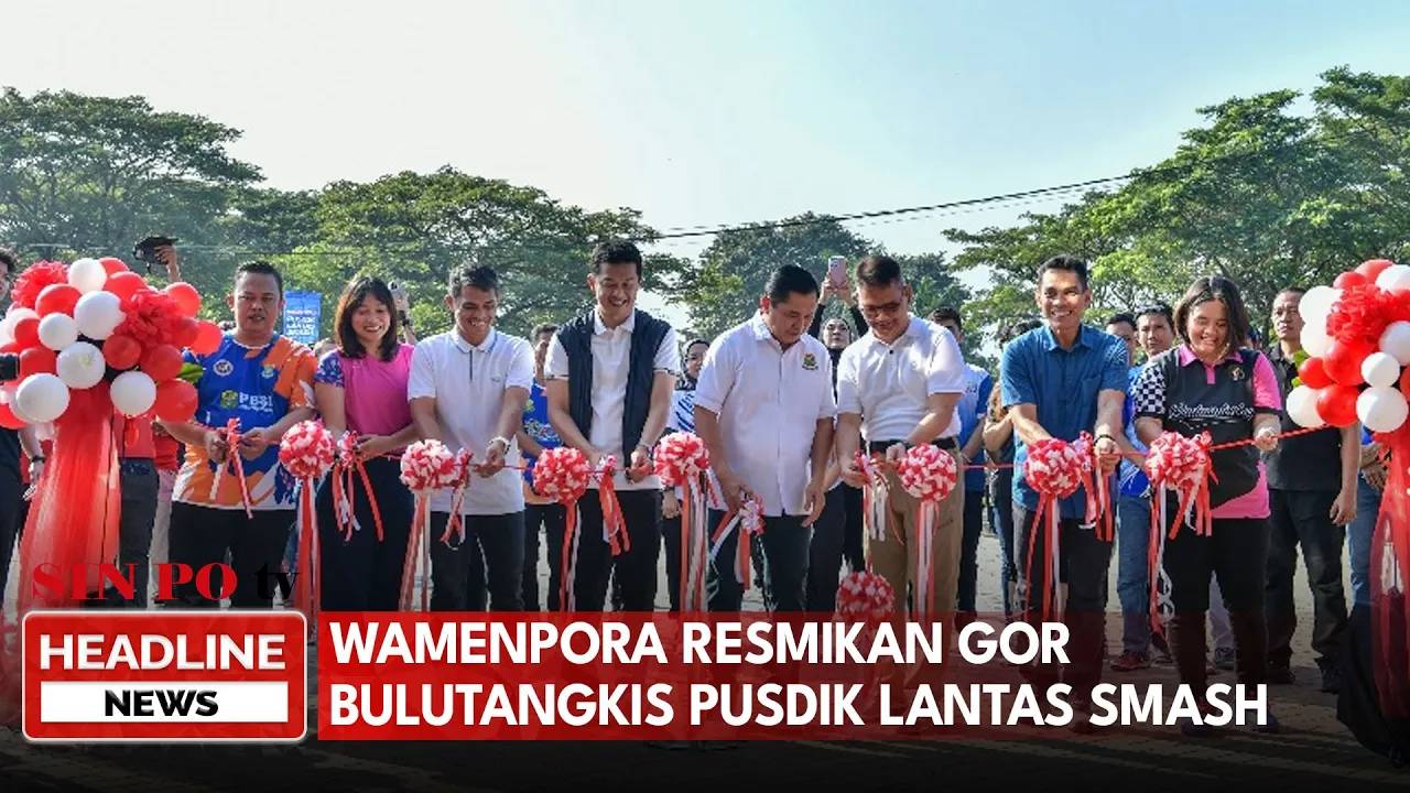 Wamenpora Resmikan GOR Bulutangkis Pusdik Lantas Smash