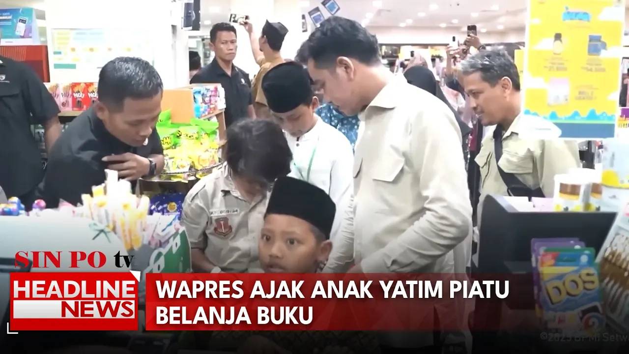 Wapres Ajak Anak Yatim Piatu Belanja Buku