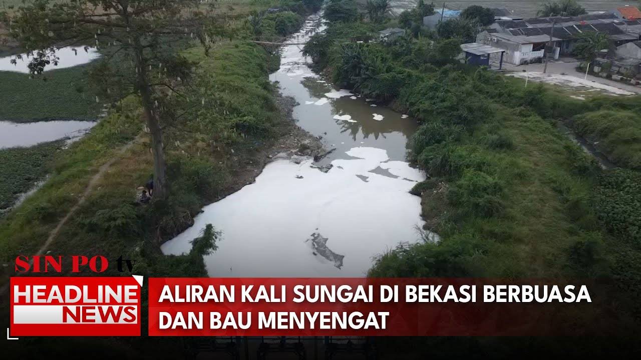 Aliran Kali Sungai Di Bekasi Berbuasa Dan Bau Menyengat