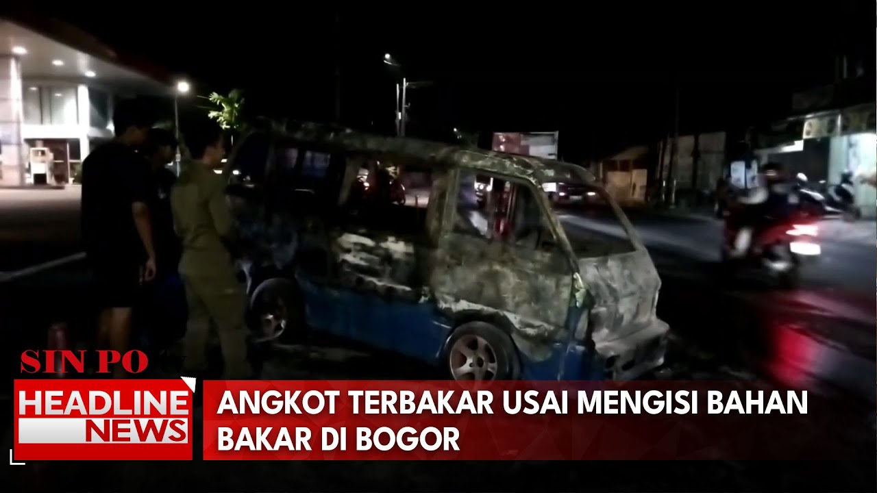 Angkot Terbakar Usai Mengisi Bahan Bakar di Bogor