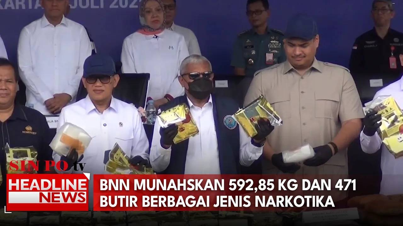 BNN Musnahkan 592,85 Kg dan 471 Butir Berbagai Jenis Narkotika