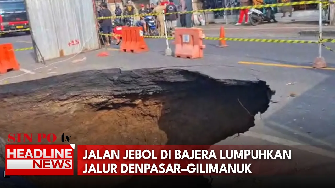 Jalan Jebol di Bajera Lumpuhkan Jalur Denpasar–Gilimanuk