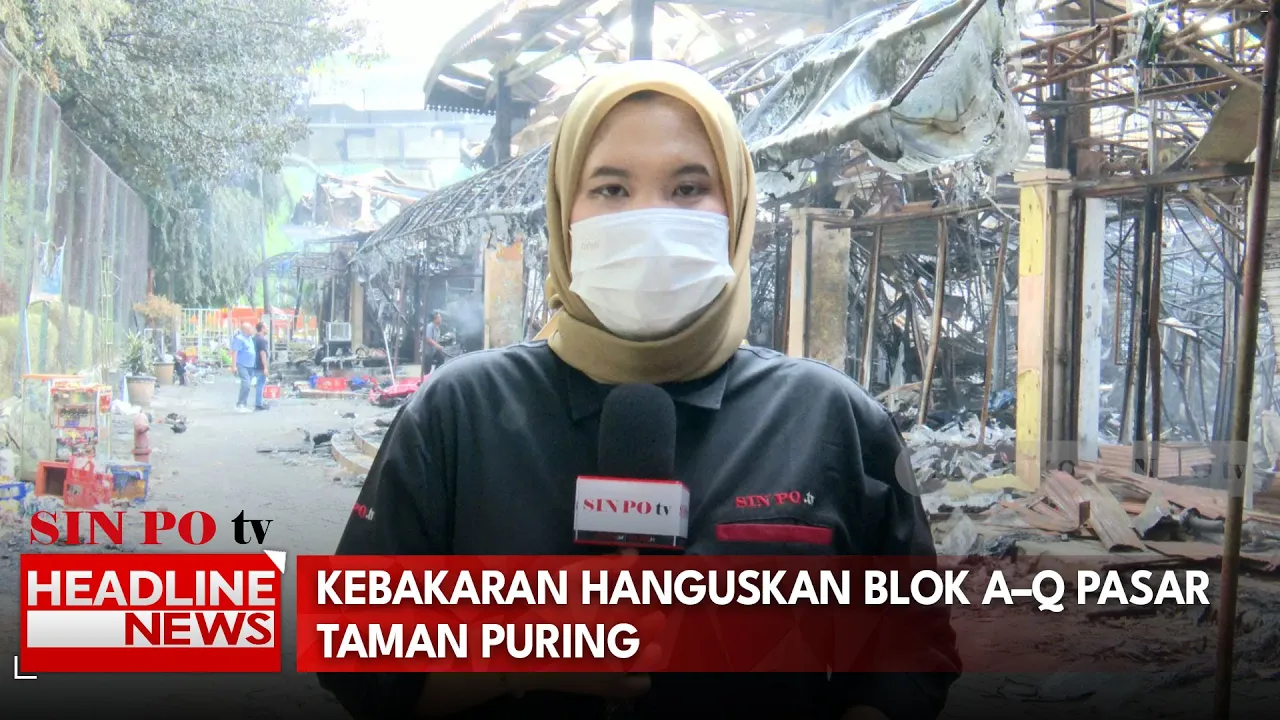 Kebakaran Hanguskan Blok A–Q Pasar Taman Puring