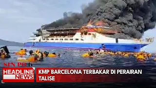 KMP Barcelona Terbakar di Perairan Talise