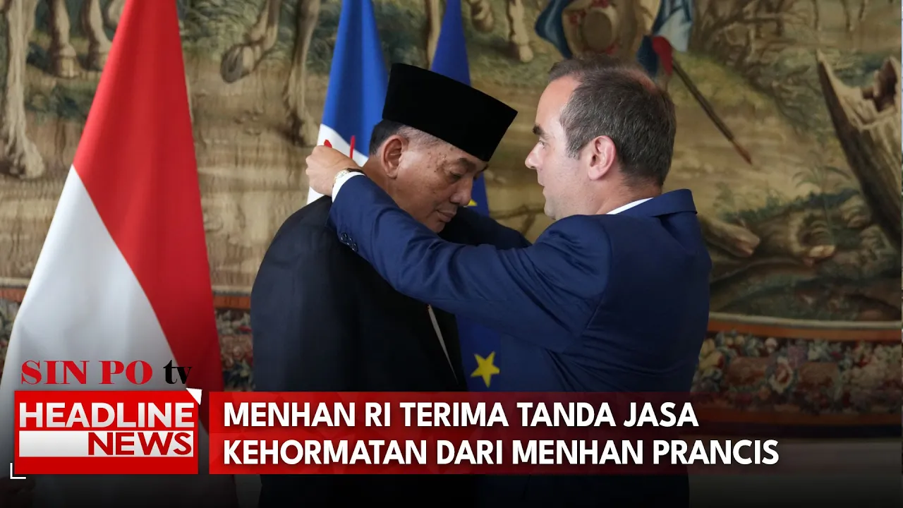 Menhan RI Terima Tanda Jasa Kehormatan dari Menhan Prancis