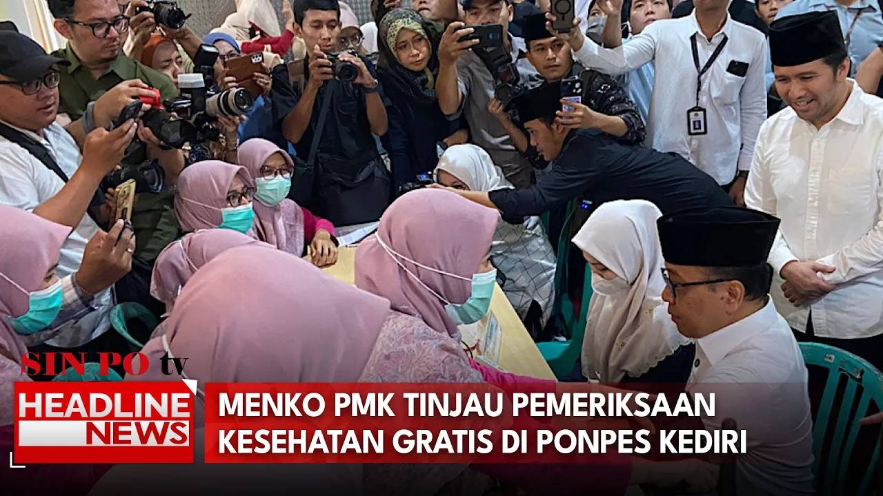 Menko PMK Tinjau Pemeriksaan Kesehatan Gratis di Ponpes Kediri