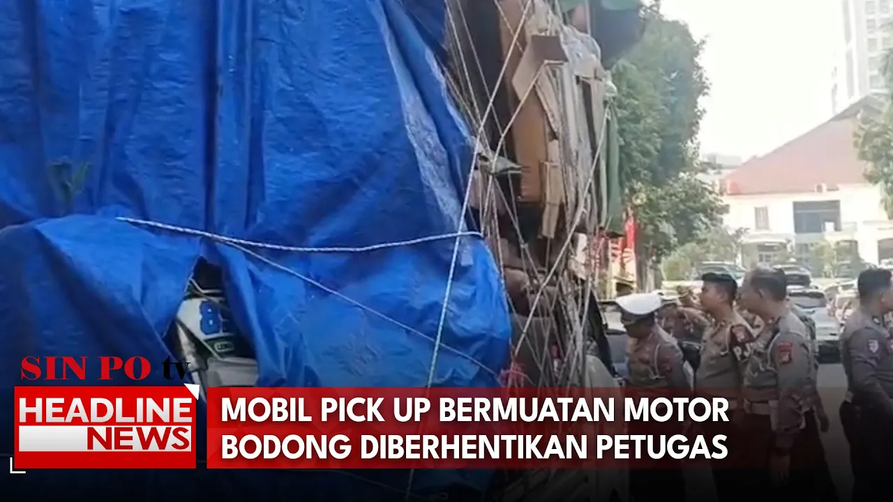 Mobil Pick Up Bermuatan Motor Bodong Diberhentikan Petugas