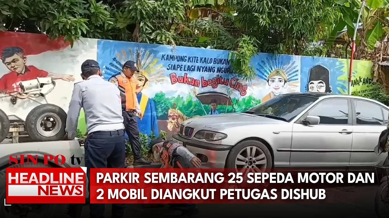 Parkir Sembarang 25 Sepeda Motor Dan 2 Mobil Diangkut Petugas Dishub