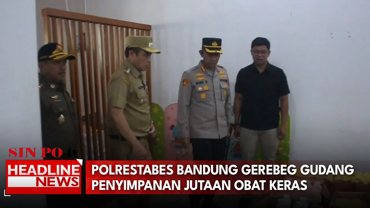 Polrestabes Bandung Gerebek Gudang Penyimpanan Jutaan Obat Keras