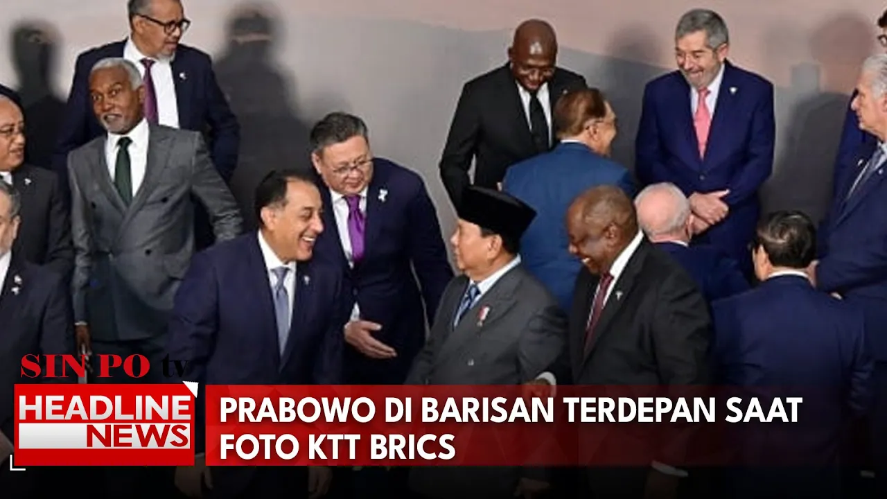 Prabowo di Barisan Terdepan saat Foto KTT BRICS