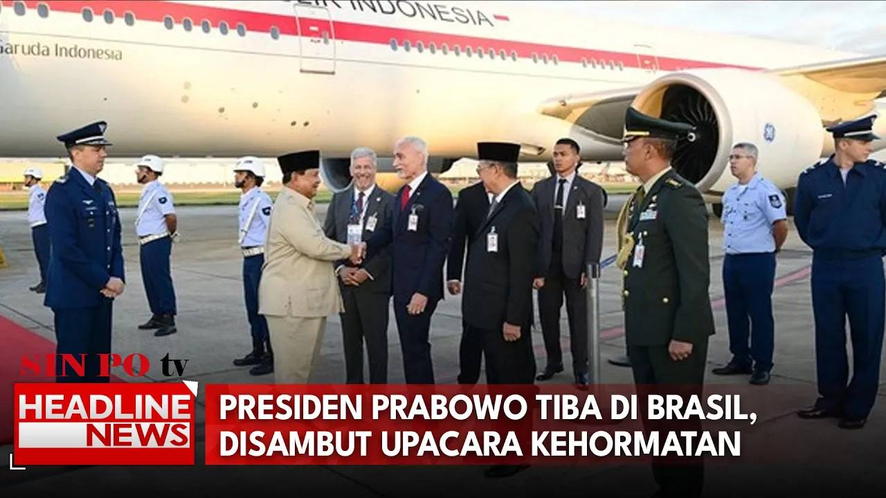 Presiden Prabowo Tiba di Brasil, Disambut Upacara Kehormatan Militer