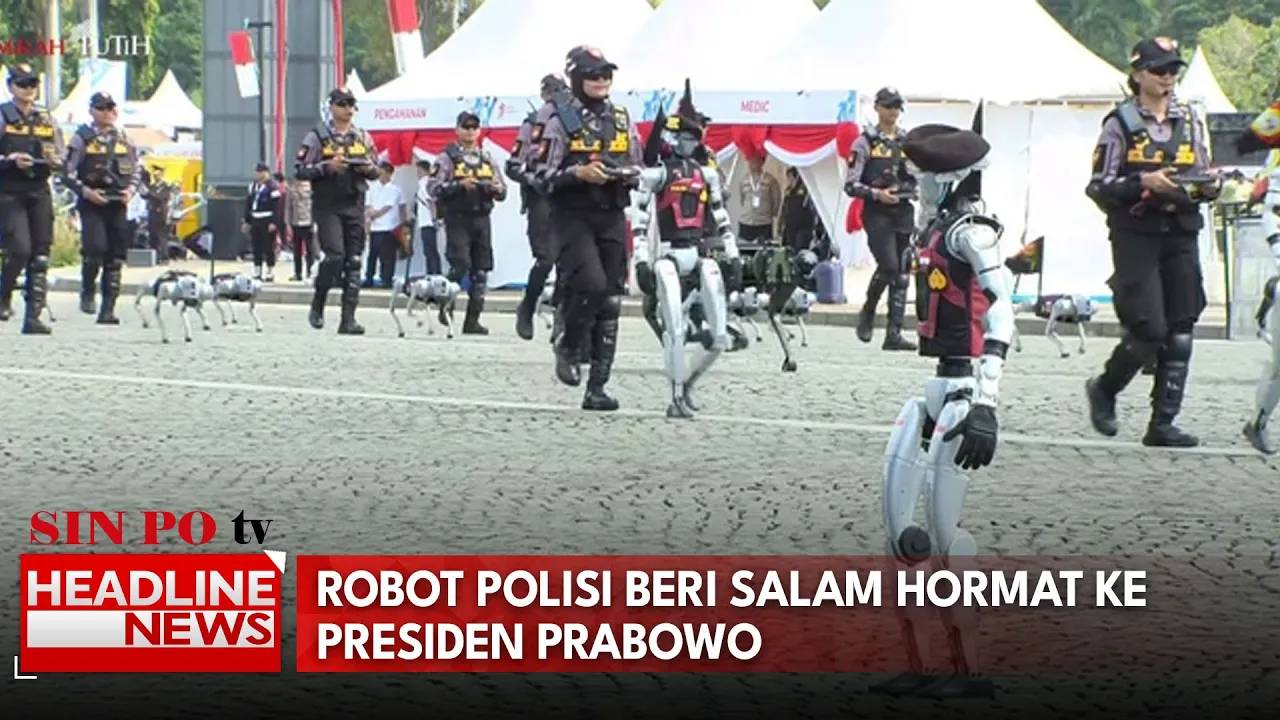 Robot Polisi Beri Salam Hormat ke Presiden Prabowo