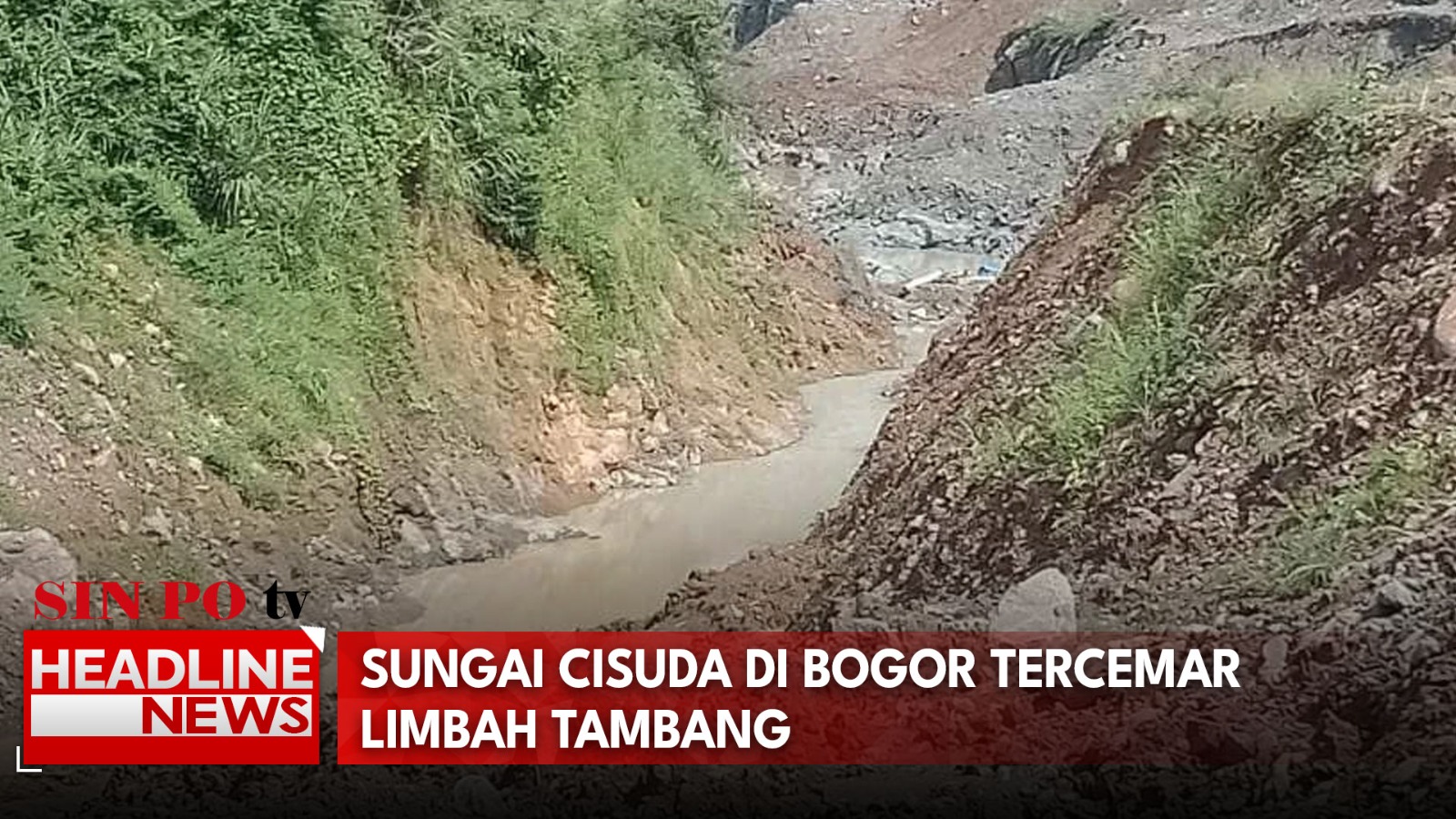 Sungai Cisuda di Bogor Tercemar Limbah Tambang