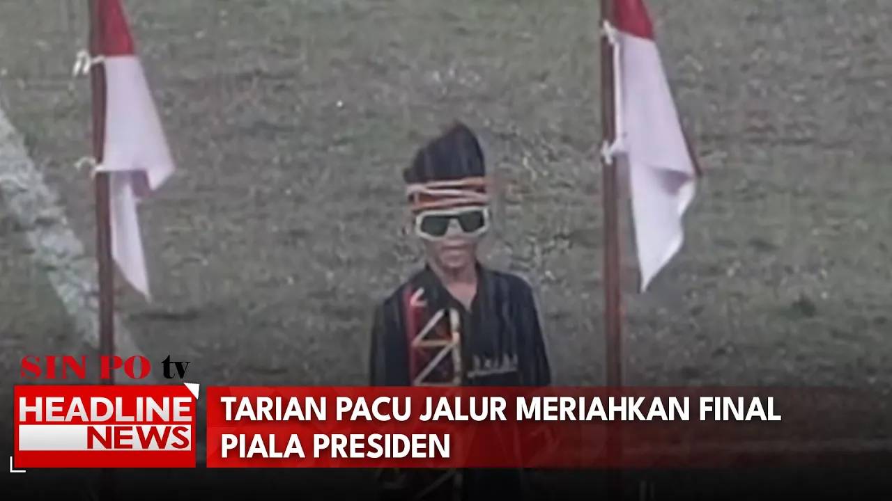 Tarian Pacu Jalur Meriahkan Final Piala Presiden
