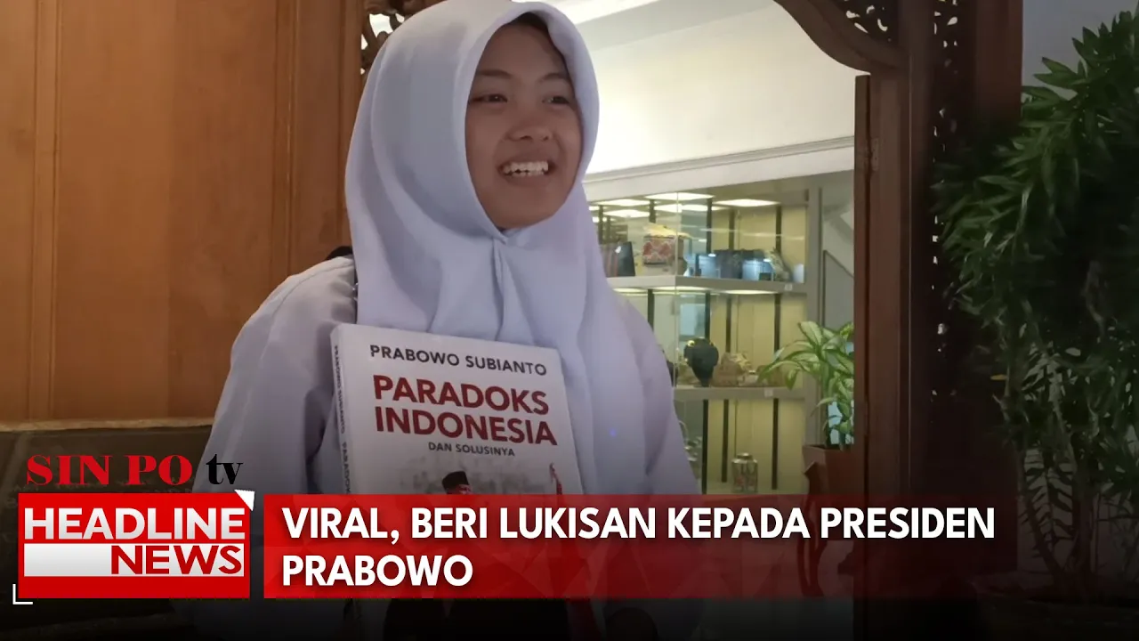 Viral, Beri Lukisan Kepada Presiden Prabowo