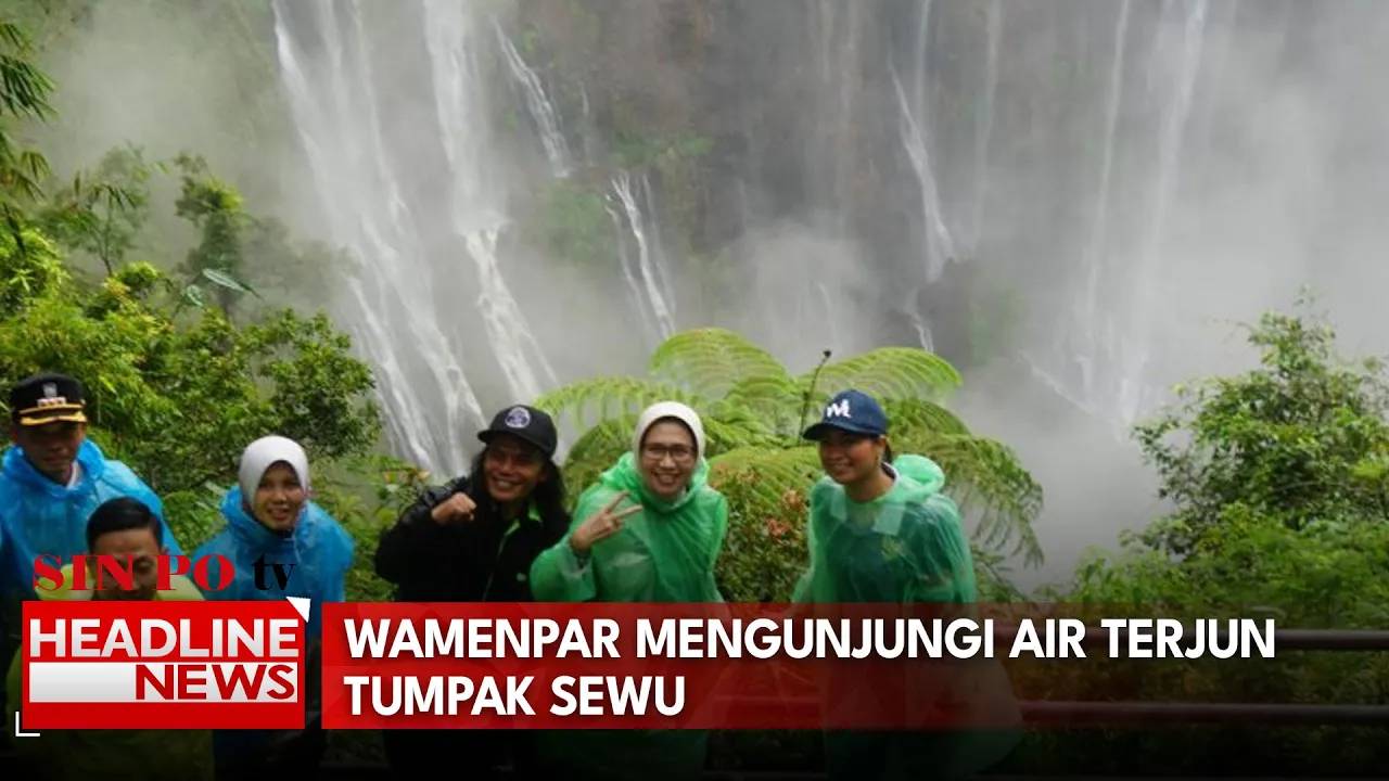 Wamenpar Mengunjungi Air Terjun Tumpak Sewu