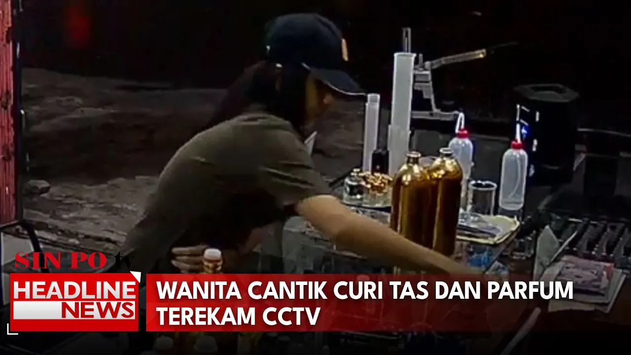 Wanita Cantik Curi Tas dan Parfum Terekam CCTV