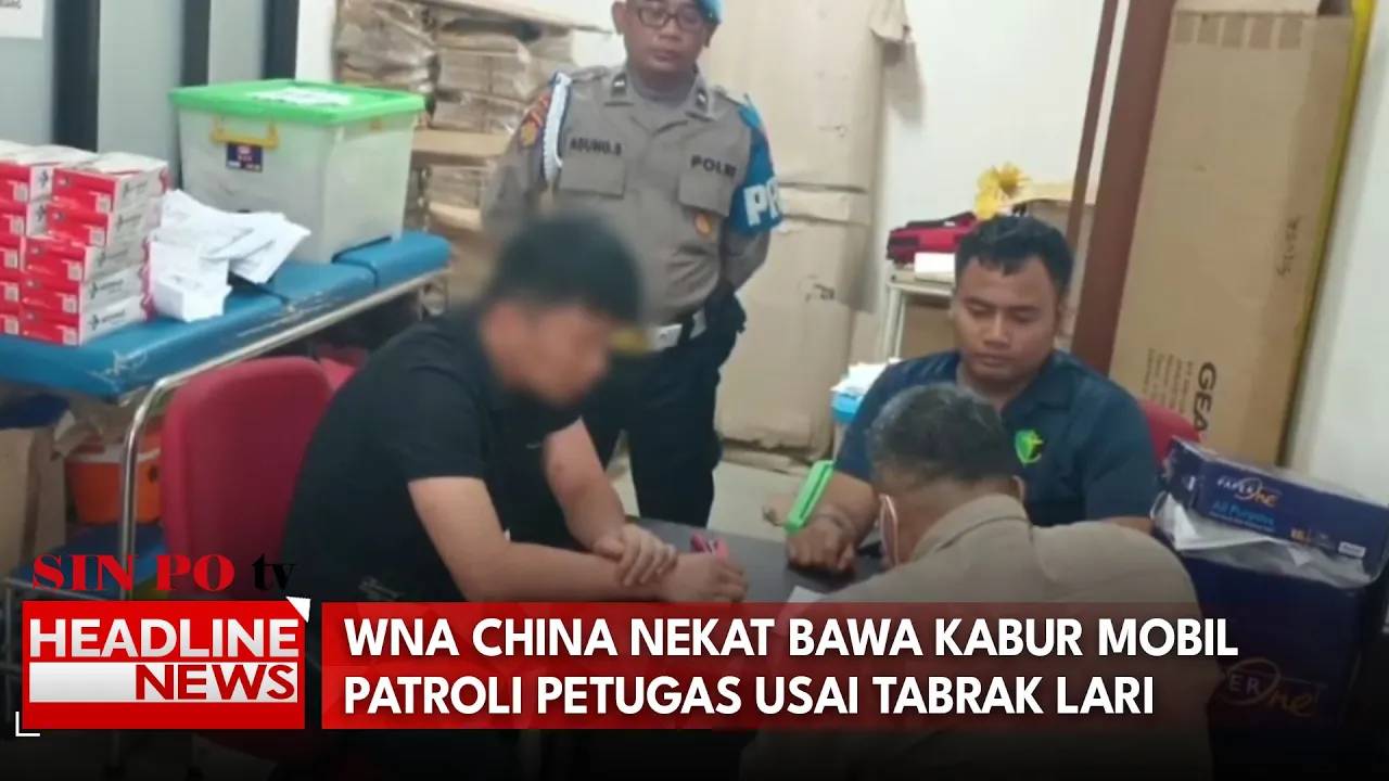 WNA China Nekat Bawa Kabur Mobil Patroli Petugas Usai Tabrak Lari