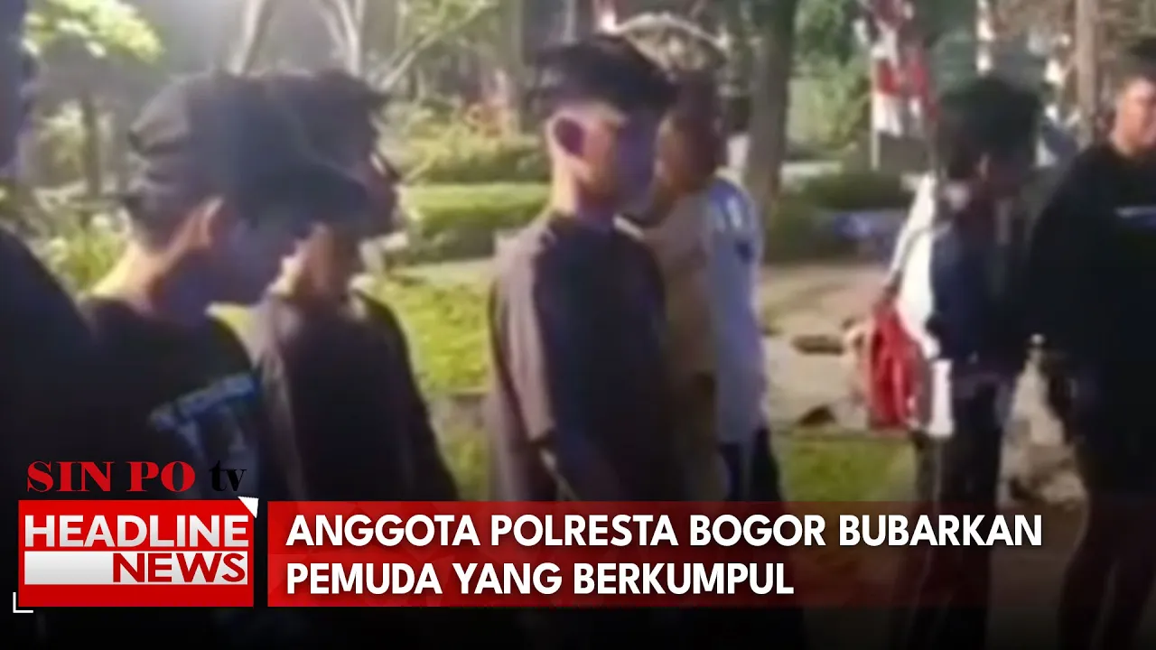 Anggota Polresta Bogor Bubarkan Pemuda Yang Berkumpul Dan Konsumsi Miras