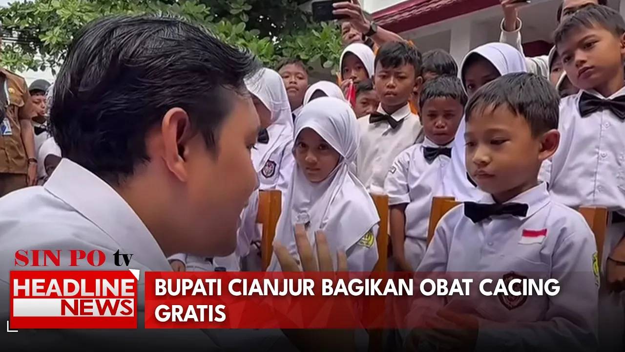 Bupati Cianjur Bagikan Obat Cacing Gratis