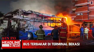 Bus Terbakar Di Terminal Bekasi