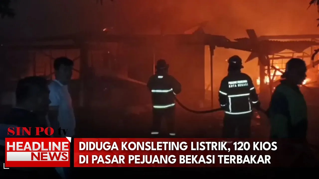 Diduga Konsleting Listrik, 120 Kios Di Pasar Pejuang Bekasi Terbakar