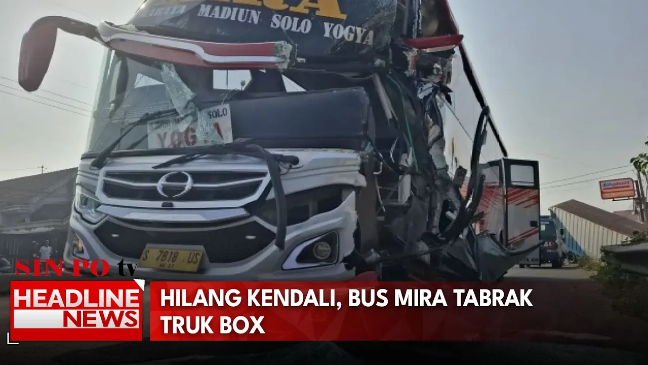 Hilang Kendali, Bus Mira Tabrak Truk Box