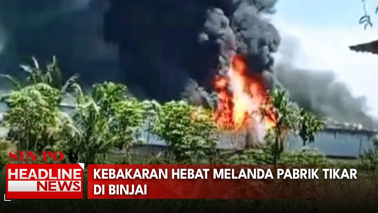 Kebakaran Hebat Melanda Pabrik Tikar Di Binjai