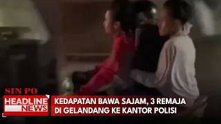 Kedapatan Bawa Sajam, 3 Remaja Di Gelandang Ke Kantor Polisi