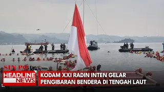 Kodam XXI Radin Inten Gelar Pengibaran Bendera di Tengah Laut