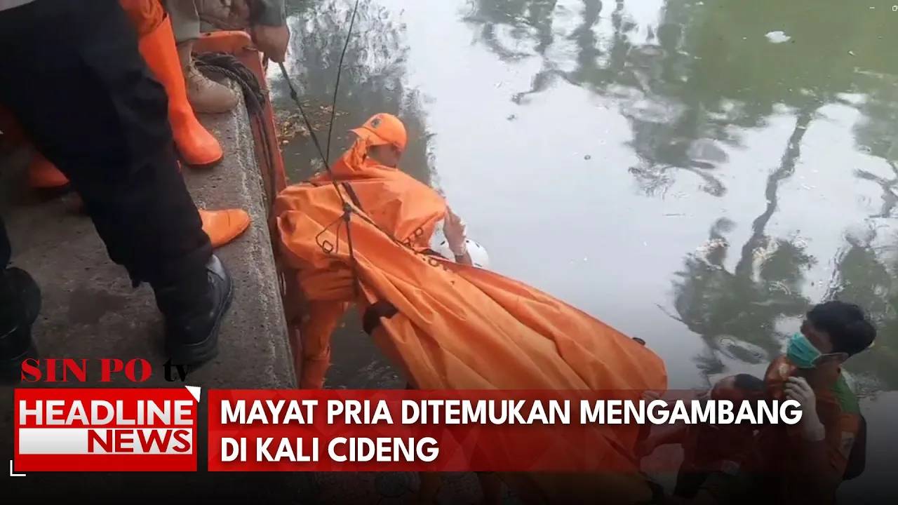 Mayat Pria Ditemukan Mengambang Di Kali Cideng