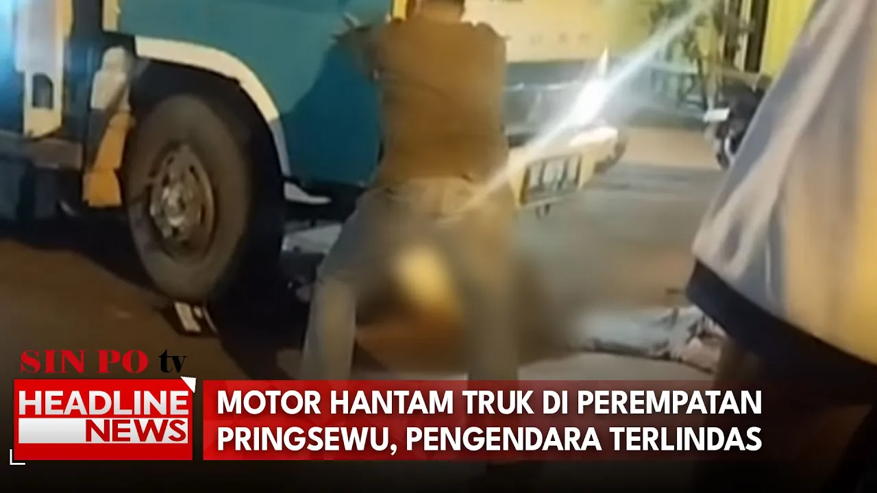 Motor Hantam Truk Di Perempatan Pringsewu, Pengendara Terlindas