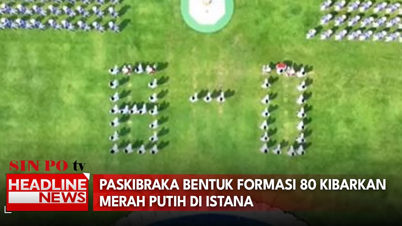 Paskibraka Bentuk Formasi 80 Kibarkan Merah Putih Di Istana