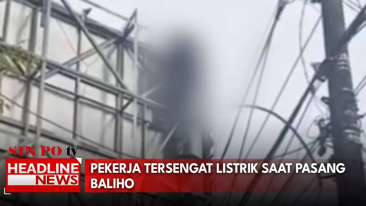 Pekerja Tersengat Listrik Saat Pasang Baliho