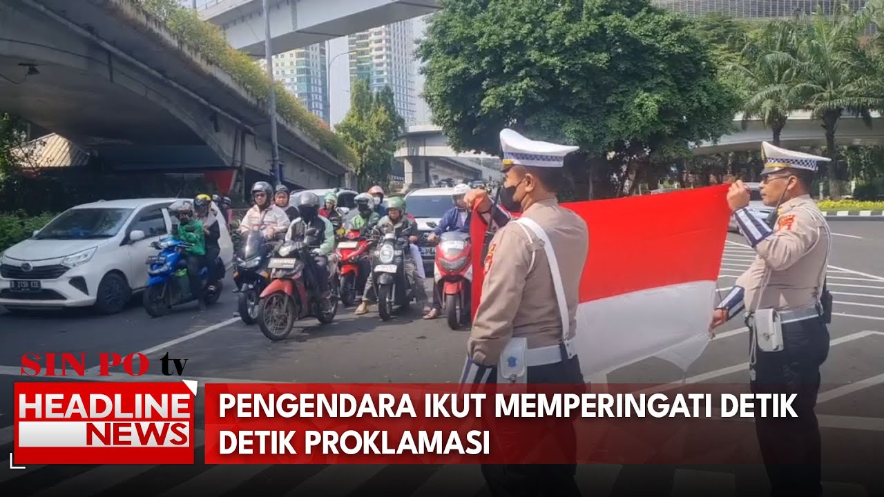 Pengendara Ikut Memperingati Detik Detik Proklamasi