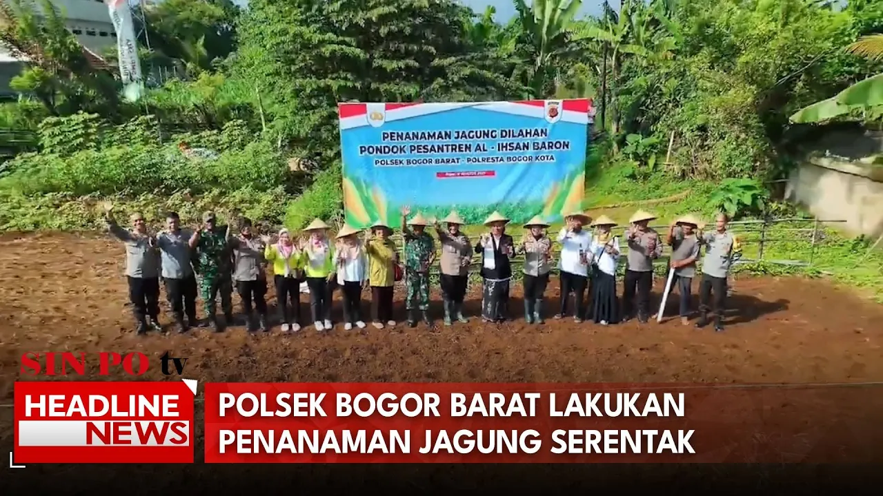 Polsek Bogor Barat Lakukan Penanaman Jagung Serentak