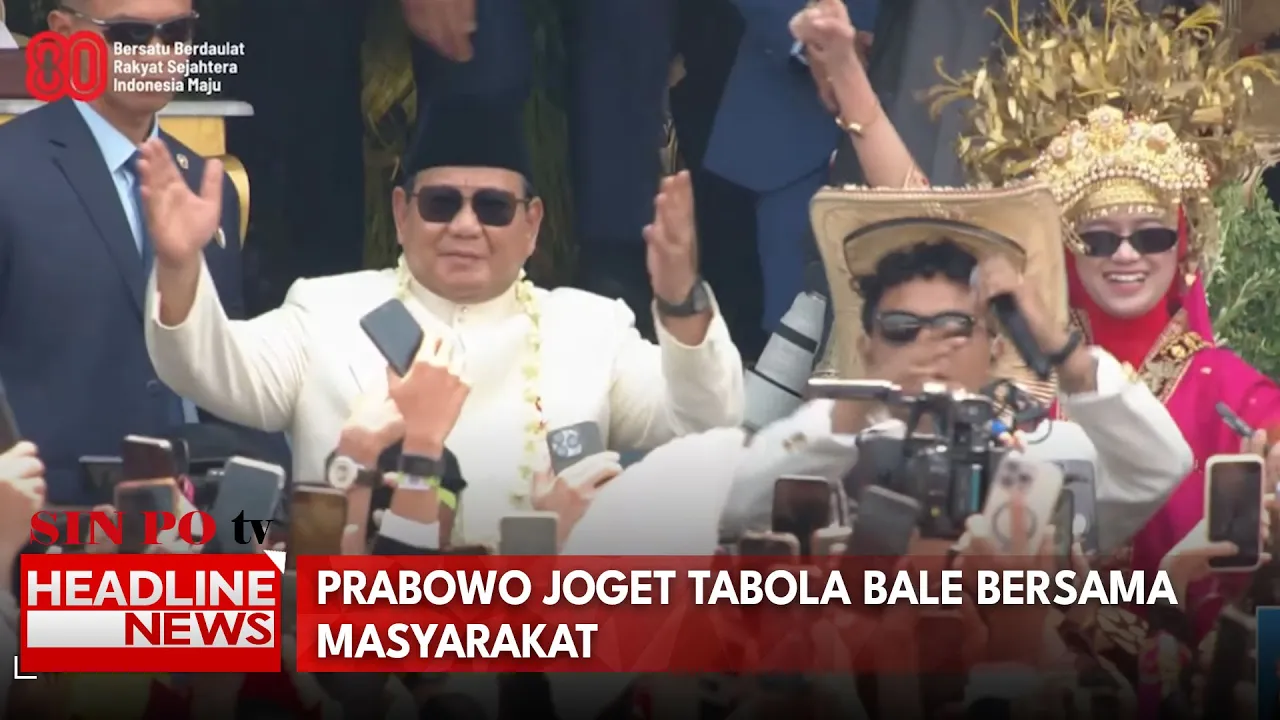 Prabowo Joget Tabola Bale Bersama Masyarakat