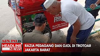 Razia Pedagang Dan Ojol Di Trotoar Jakarta Barat