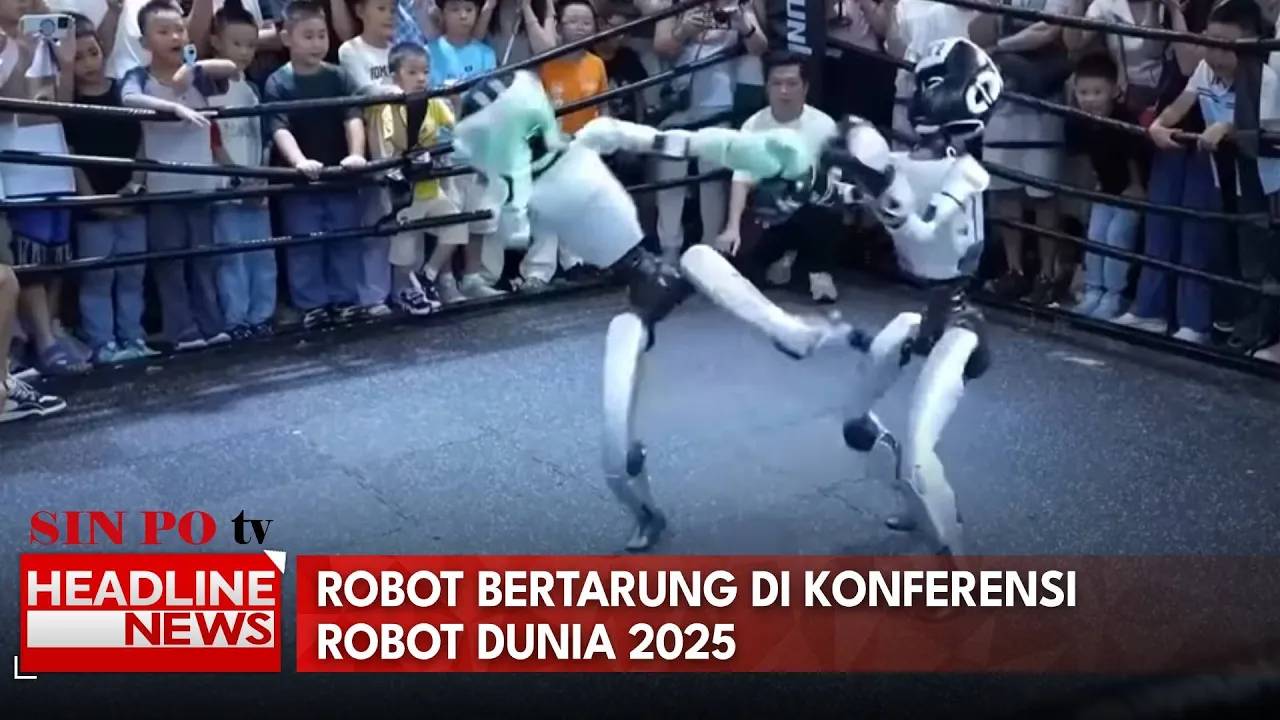 Robot Bertarung Di Konferensi Robot Dunia 2025