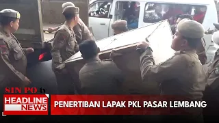 Satpol PP Bongkar Lapak PKL Pasar Lembang Kembalikan Fungsi Trotoar