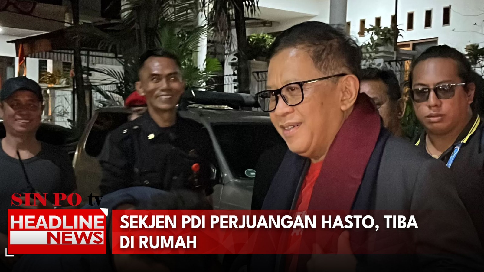 Sekjen PDI Perjuangan Hasto Tiba Di Rumah