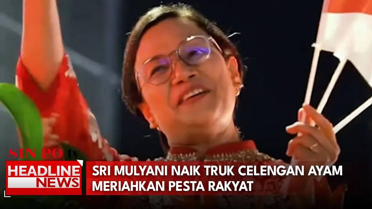 Sri Mulyani Naik Truk Celengan Ayam Meriahkan Pesta Rakyat
