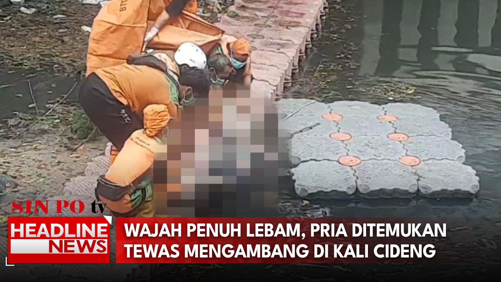 Wajah Penuh Lebam, Pria Ditemukan Tewas Mengambang di Kali Cideng