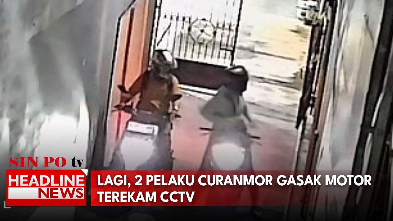 2 Pelaku Curanmor Gasak Motor, Aksi Terekam CCTV