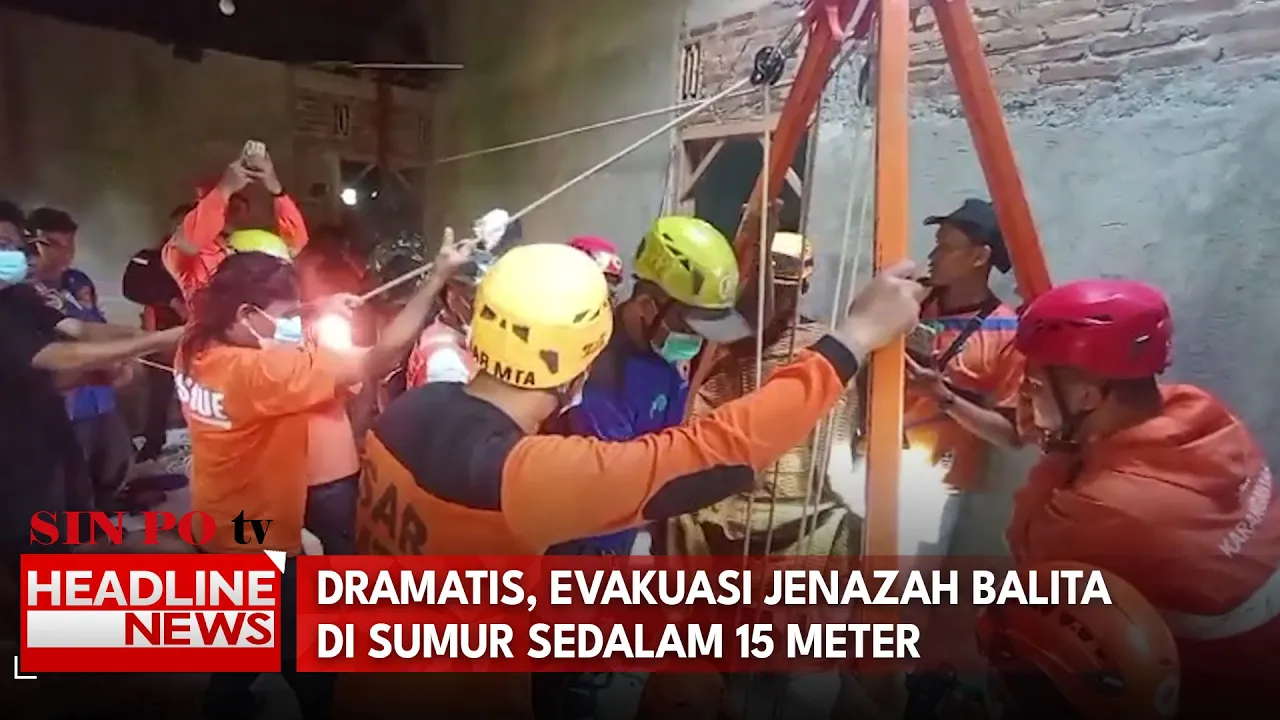 Dramatis, Evakuasi Jenazah Balita Di Sumur Sedalam 15 Meter