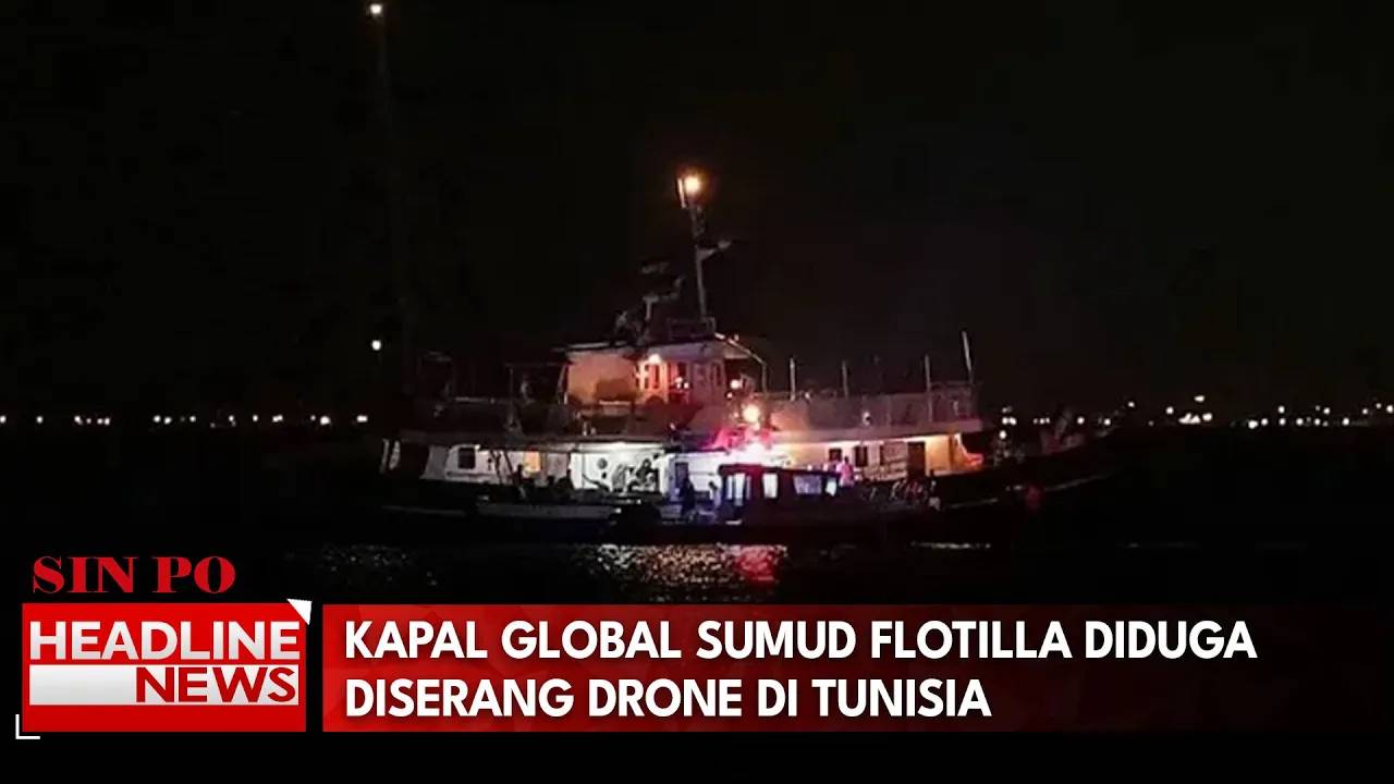 Kapal Global Sumud Flotilla Diduga Diserang Drone Di Tunisia