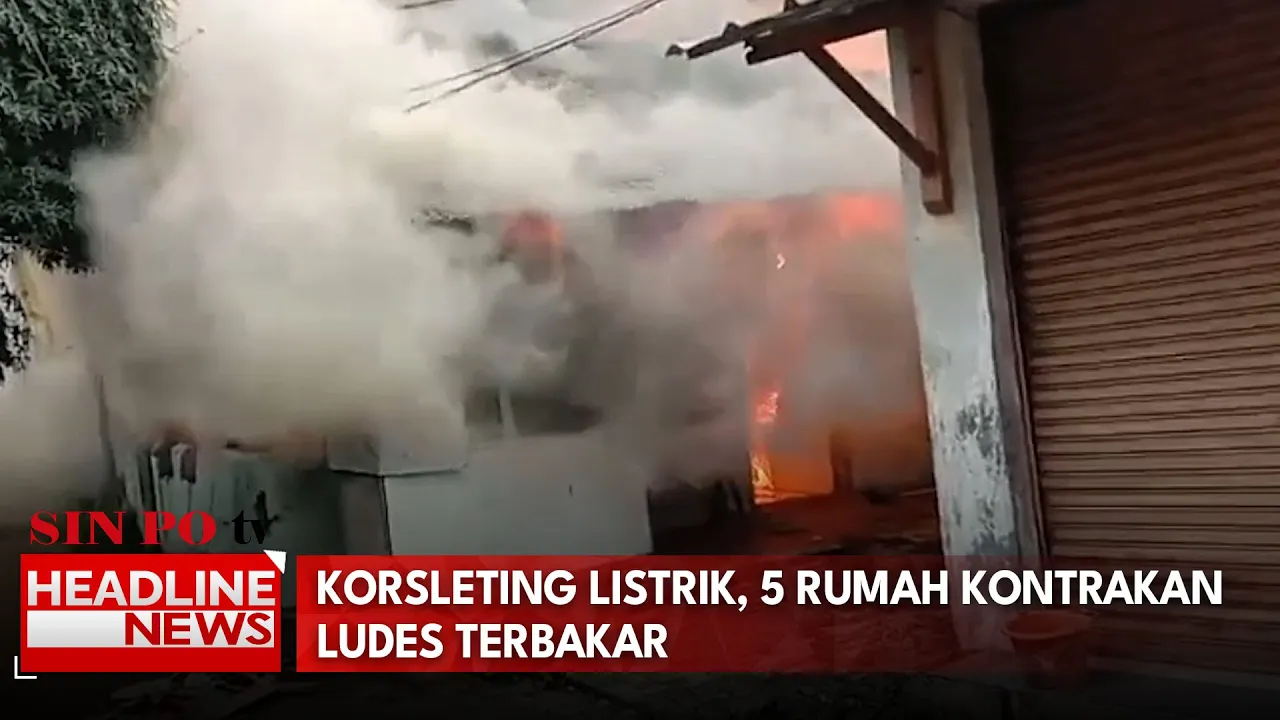 Korsleting Listrik, 5 Rumah Kontrakan Ludes Terbakar