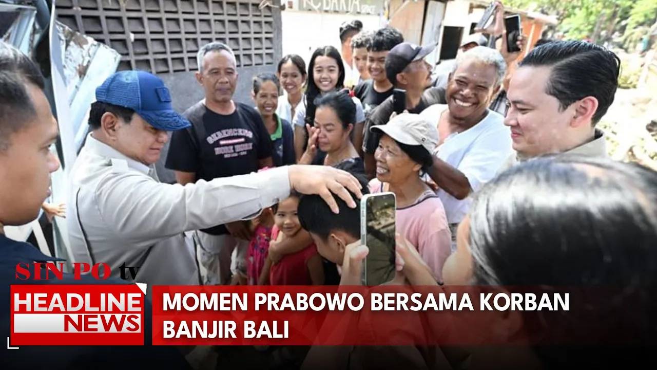 Momen Prabowo Bersama Korban Banjir Bali