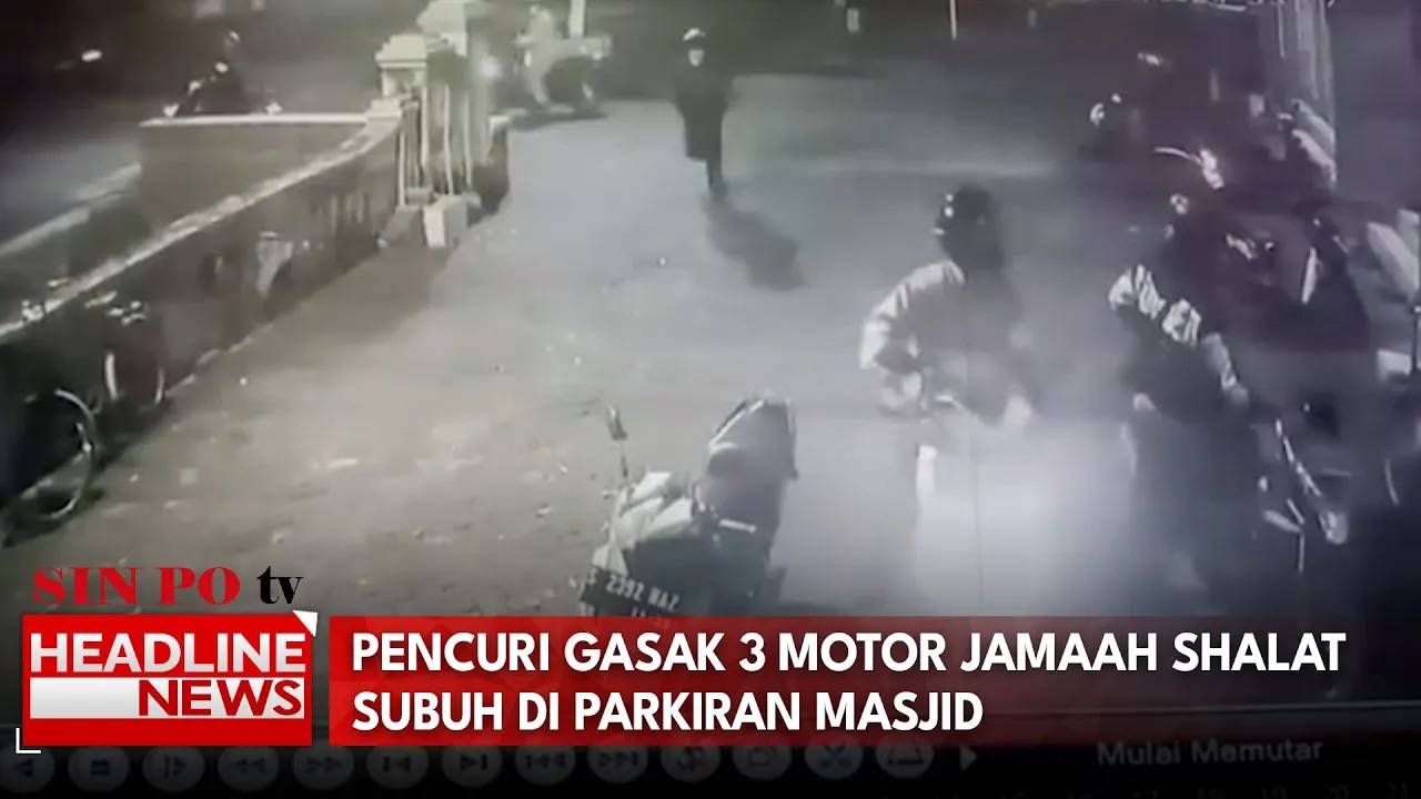 Pencuri Gasak 3 Motor Jamaah Shalat Subuh Di Parkiran Masjid