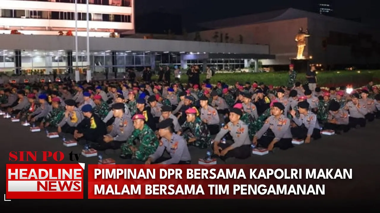Pimpinan DPR Bersama Kapolri Makan Malam Bersama Tim Pengamanan